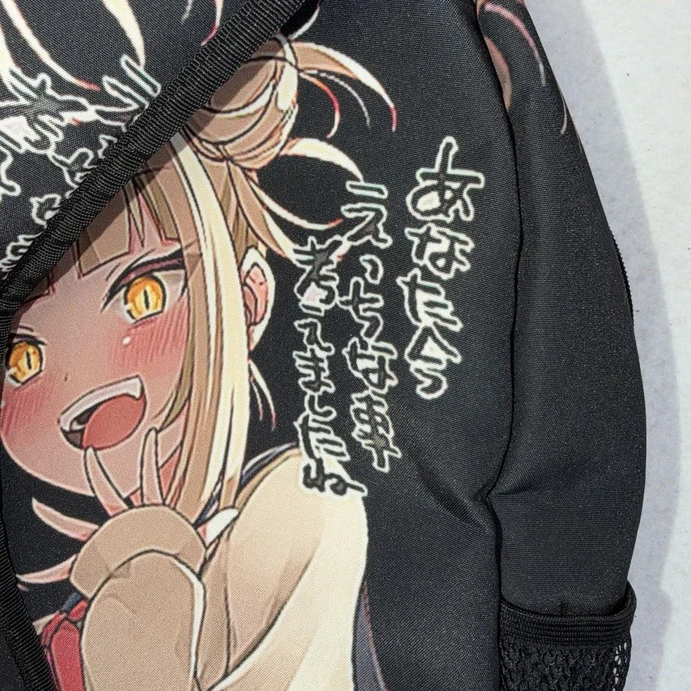 Anime Girl Backpack Black Mini School Bag Himiko Toga Style Japanese Manga Print